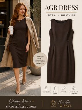 AGB Dress Sleeveless Brown Sheath Dress Size 8